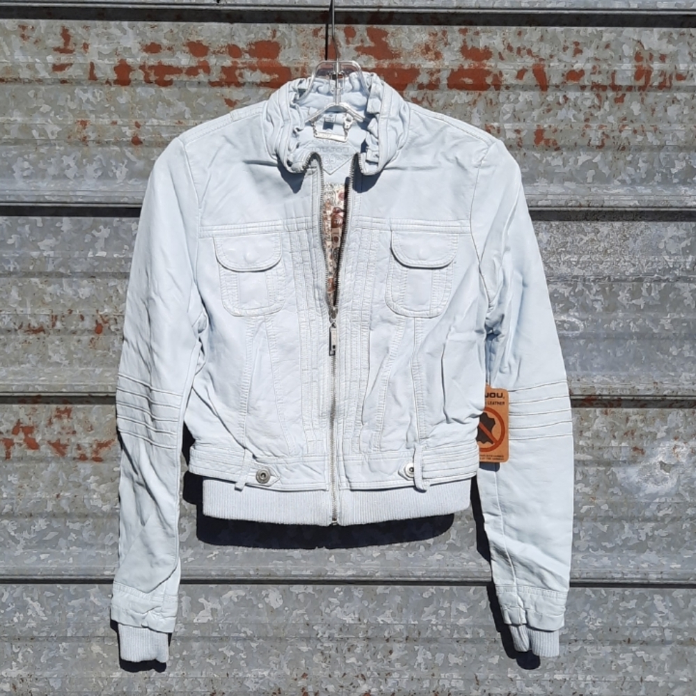 Jou Jou Baby Blue Leather Jacket - Picture 4 of 16